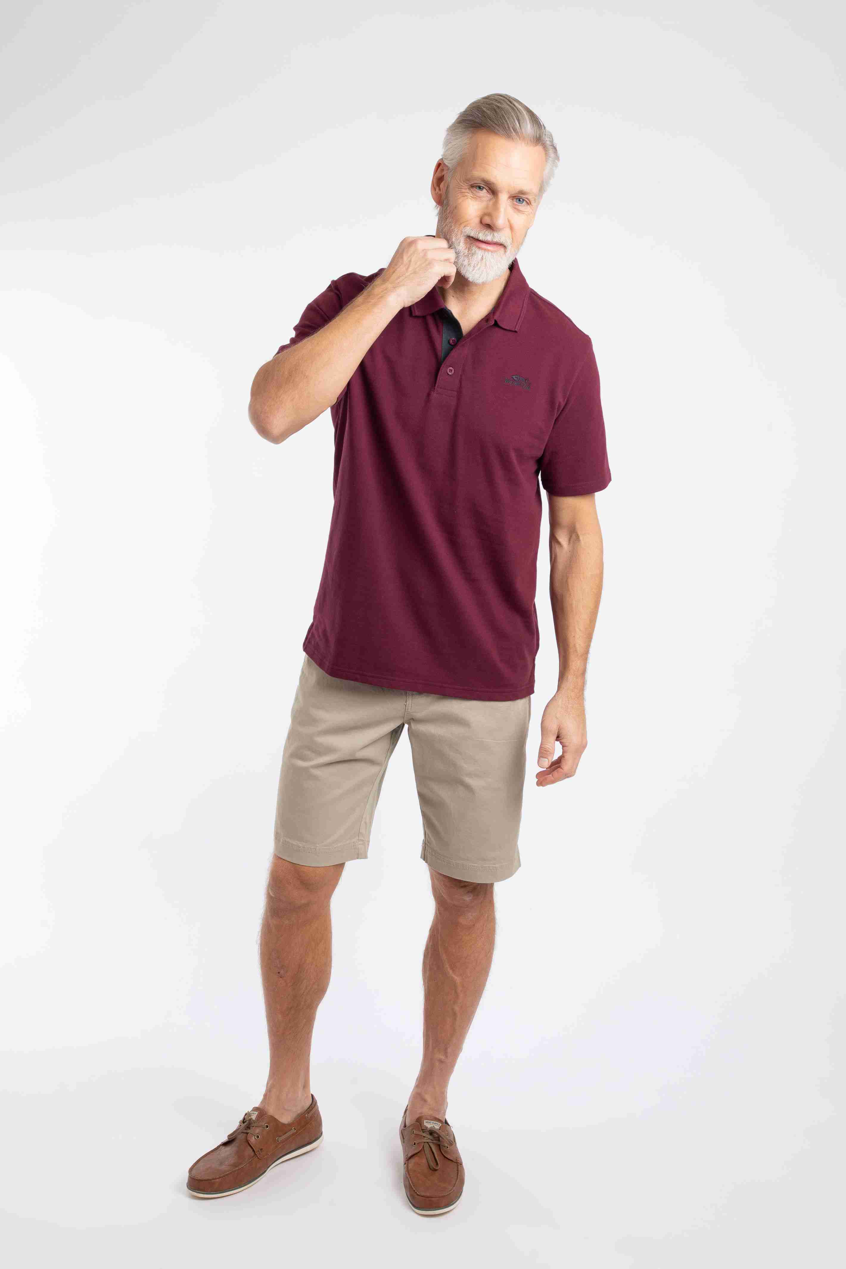 Miles Pique Polo Shirt Tawny Port
