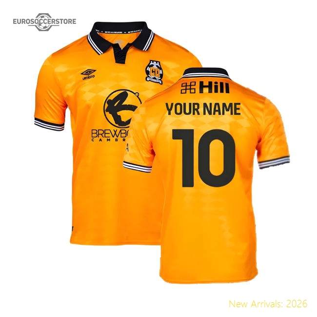2024-2025 Cambridge United Home Shirt Your Name For Premier League Fans