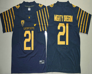 Men's None Blue 2024 official Mighty Oregon #21 match worn Jersey