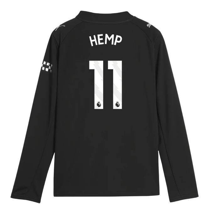soccer jersey 2025-2026 Man City Long Sleeve Away Shirt (Kids) (Hem...