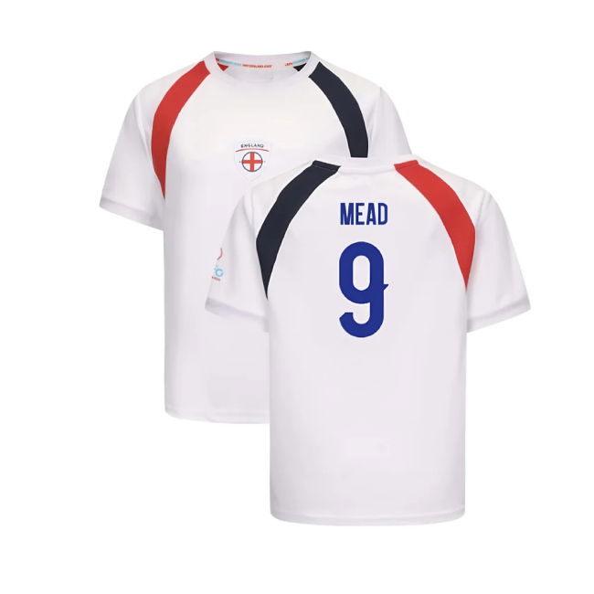 Kids Match Worn Style England Home Player Jersey 2025-2026 (MEAD 9)