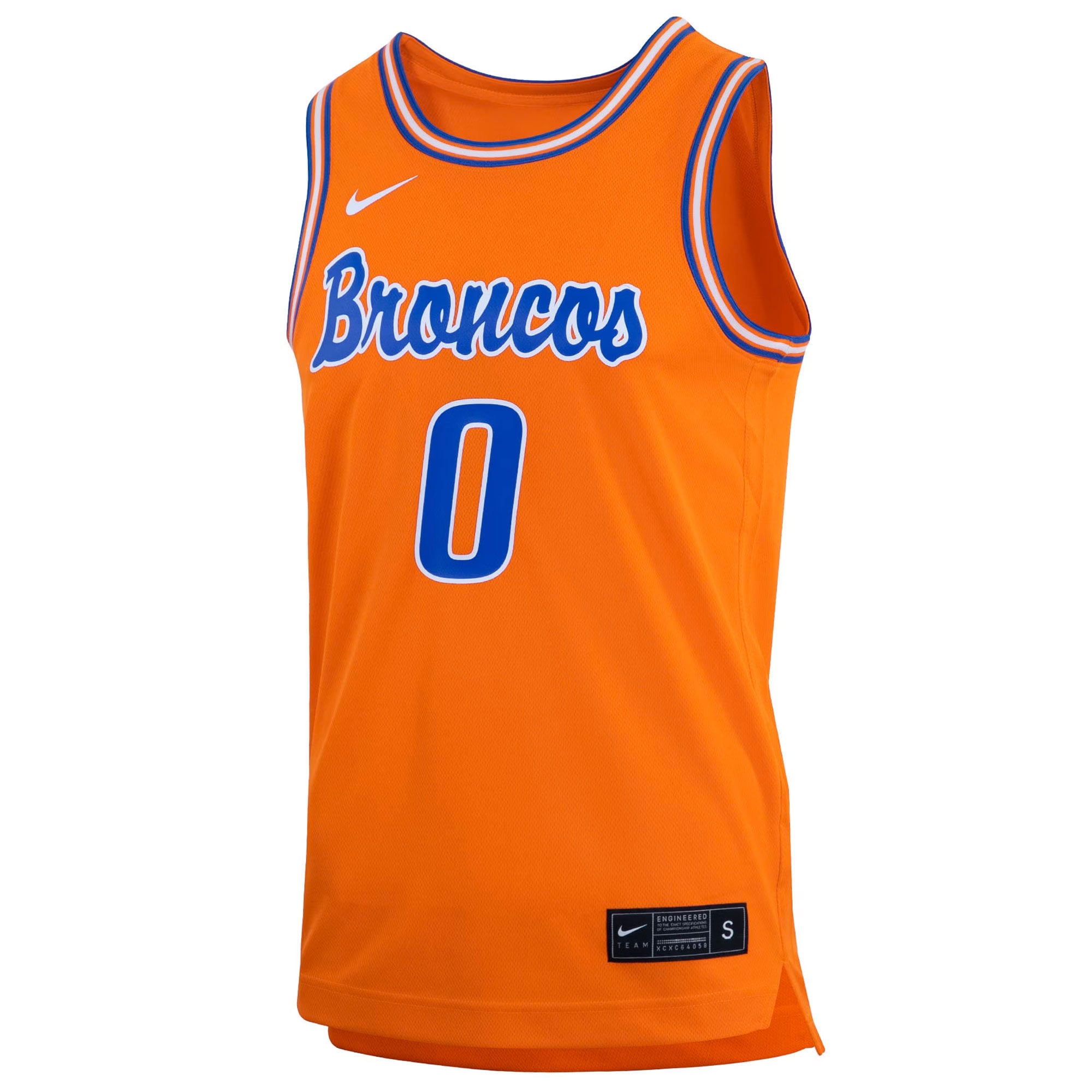 #0 Boise State Broncos Nike Retro Replica Basketball Jersey - Orange