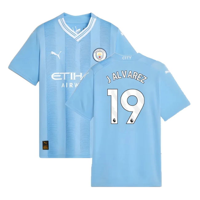 Authentic 2023-2024 Man City Home With Vintage Design - Defensive