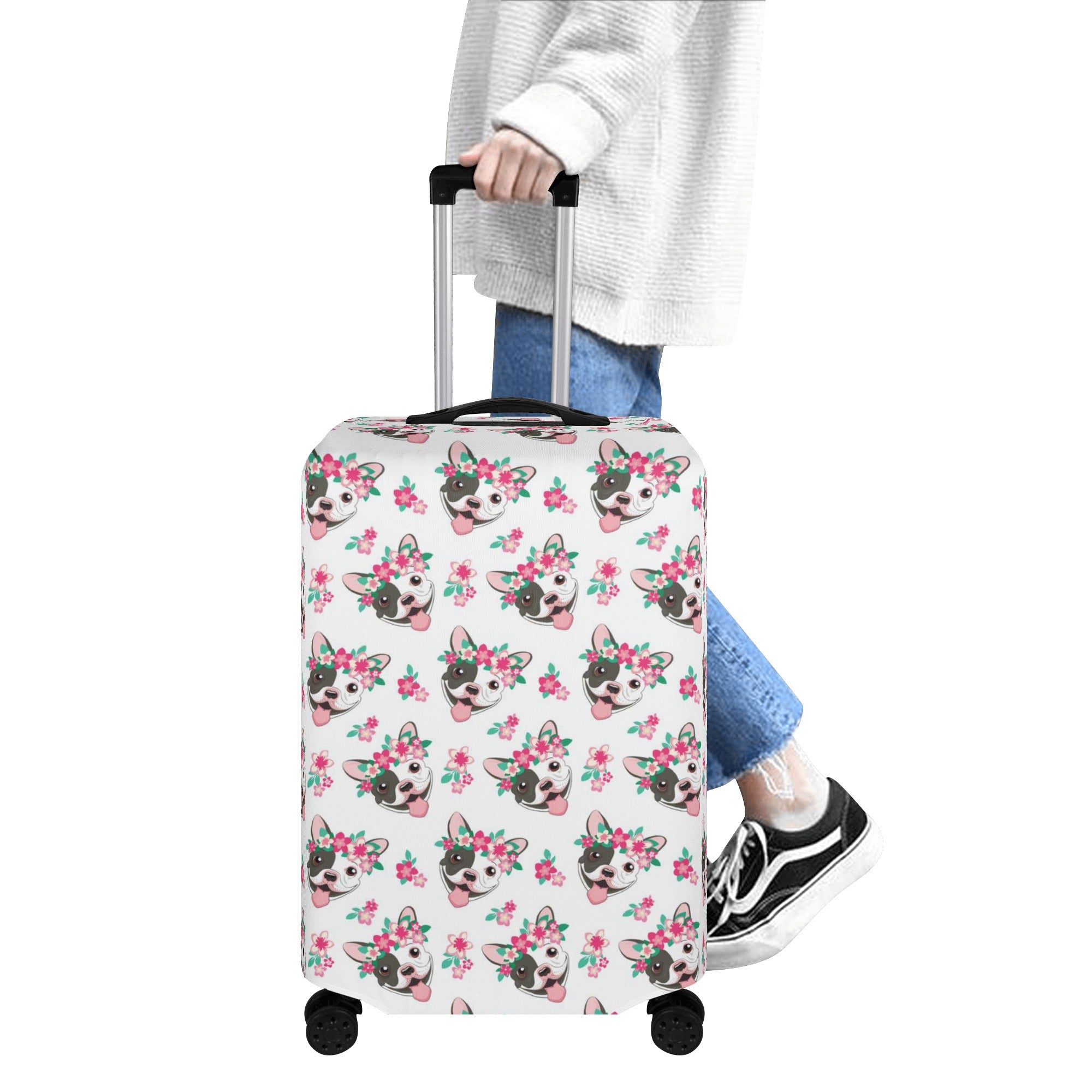 Frenchie-Fan Trendy Fashion-Forward Rocco - Luggage Cover as a Gift