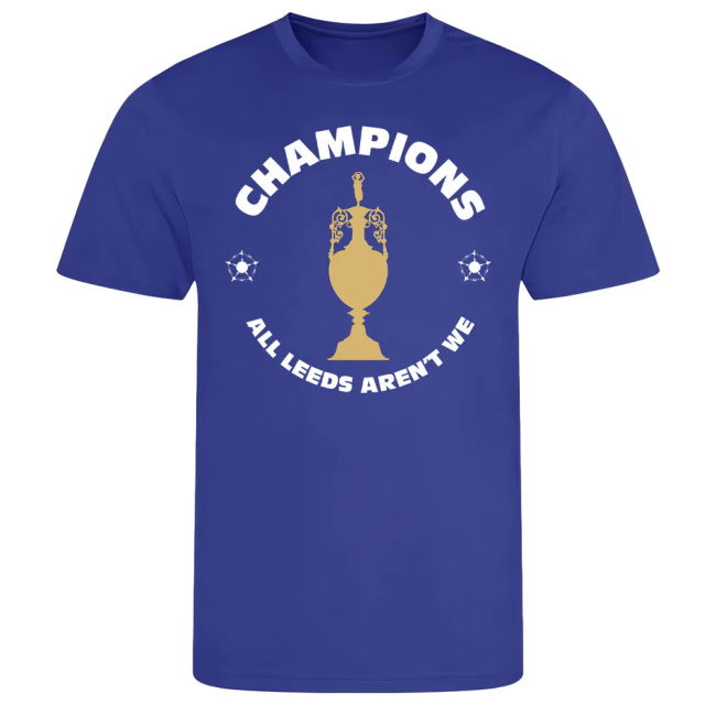 All Leeds Aren\'t We Champions T-Shirt (Blue) | Modern Fit