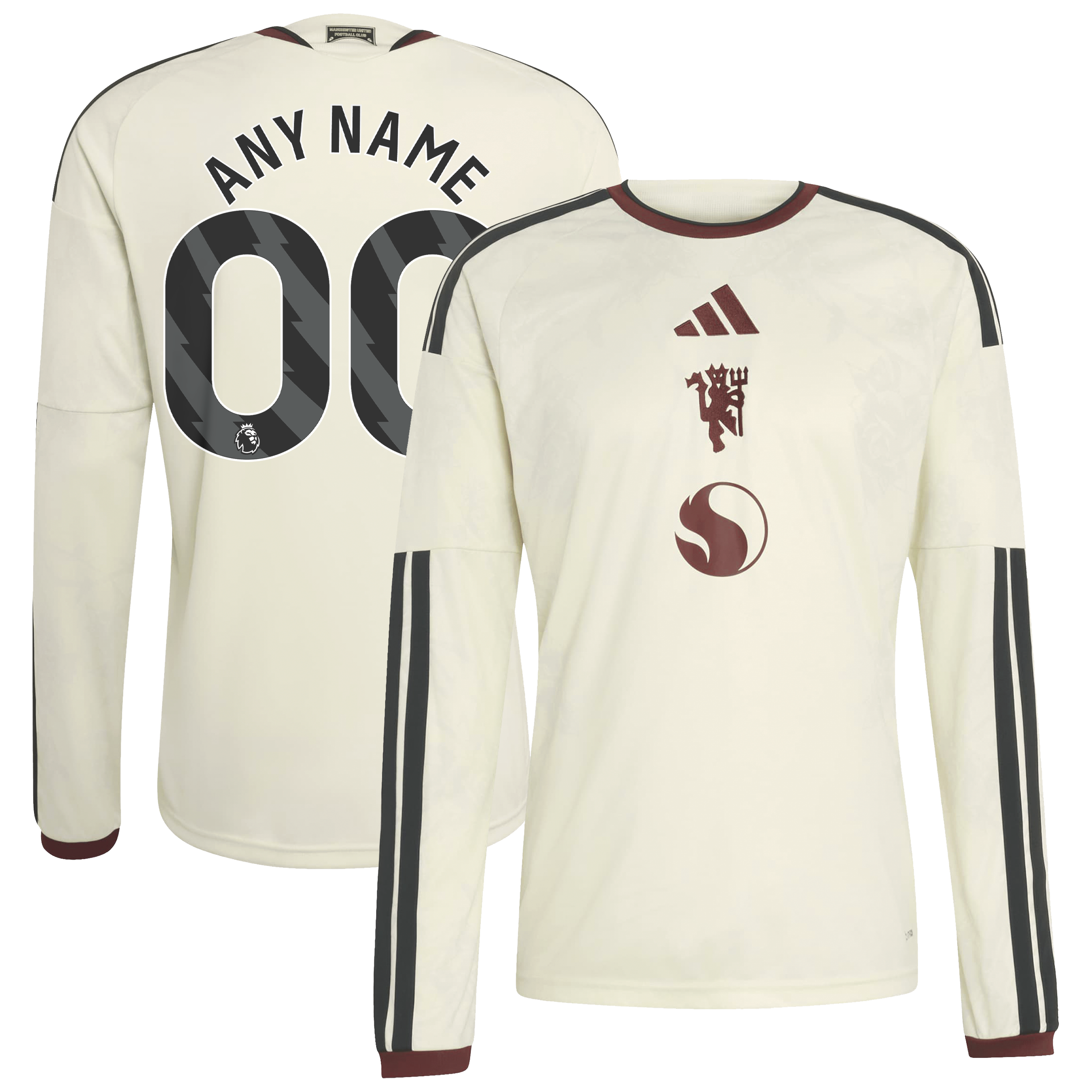 [SJH] Manchester United 2026/27 Third Replica Custom Long Sleeve Jersey - Cream