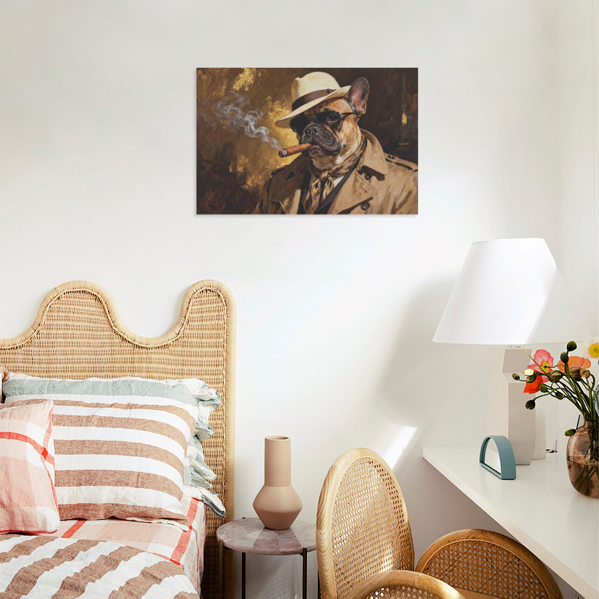 French Bulldog Cleo Adorable Frenchie Canvas Wall Art Durable Dog Item