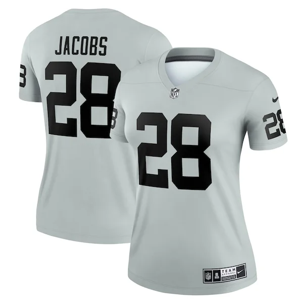 None Josh Jacobs  Jersey - Silver | NFL Player Jersey | NFL Football