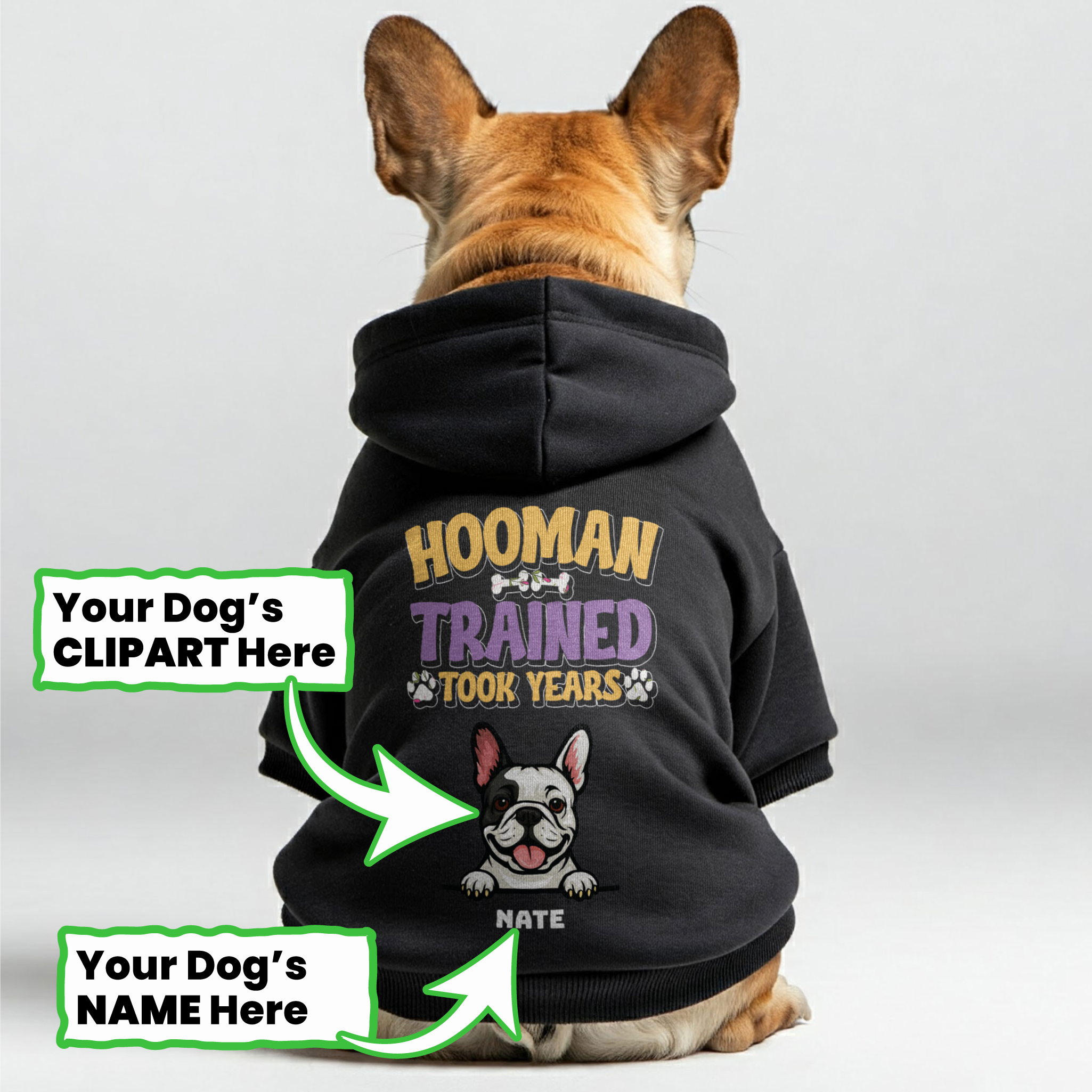 French Bulldog Hooman Trained Personalized French Bulldog Hoodies With