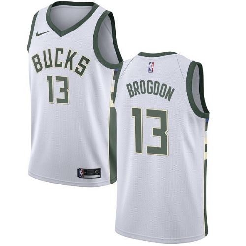 Elite Bucks #13 Malcolm Brogdon 2024 Icon NBA Swingman Jersey White -