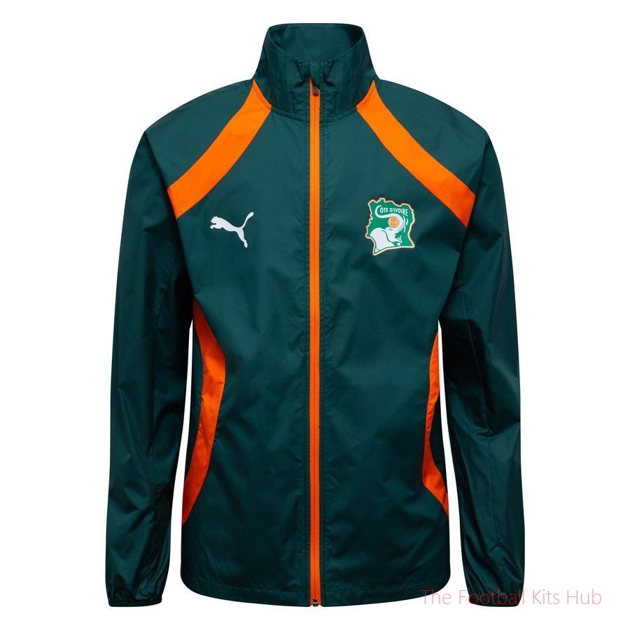 Ivory Coast Jacket Pre Match Woven Anthem Africa Cup of Nations 2025 - Green/Rickie Orange