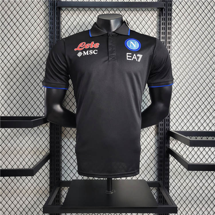 Match Quality NapoliNaples 2324 Black Polo Shirt Football Shirt