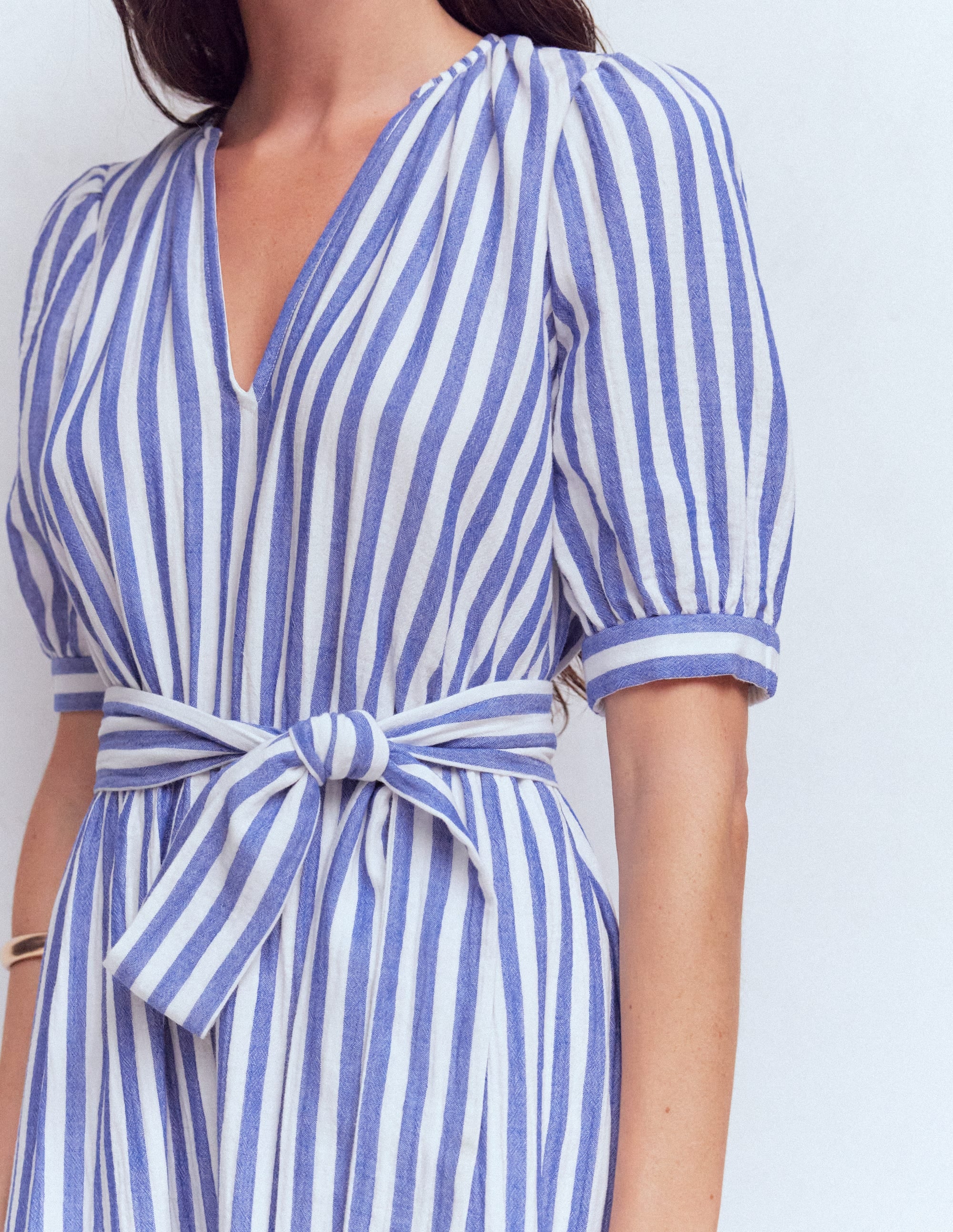 Double Cloth Puff Sleeve Dress