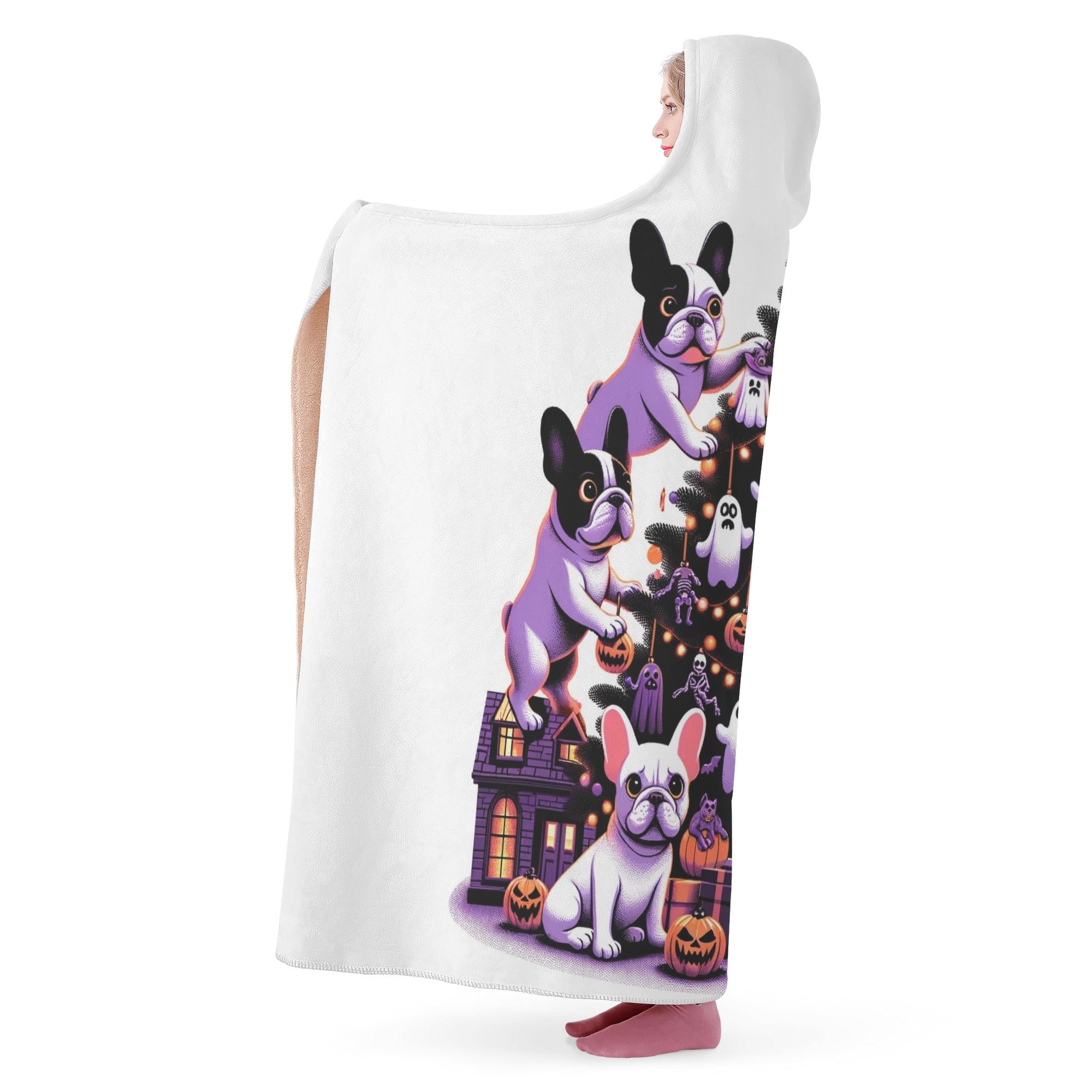 French Bulldog Oscar Hooded Blanket Practical Pet Supply