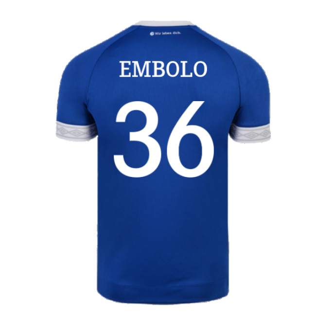 Trending Schalke 2018-19 Home Shirt ((Mint) Xxl) (Embolo 36)