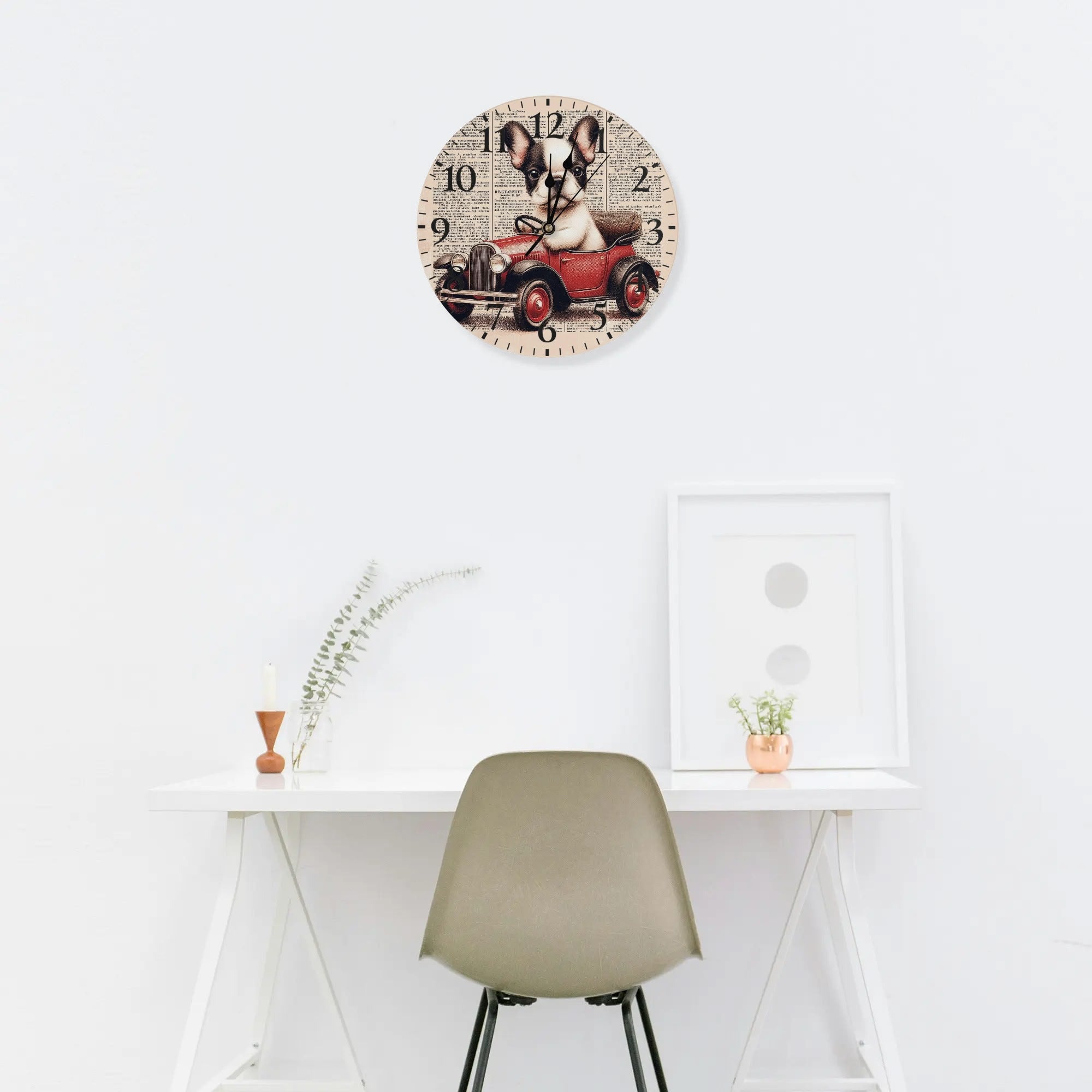 French Bulldog Piper Frameless Wall Clock Durable Dog Item