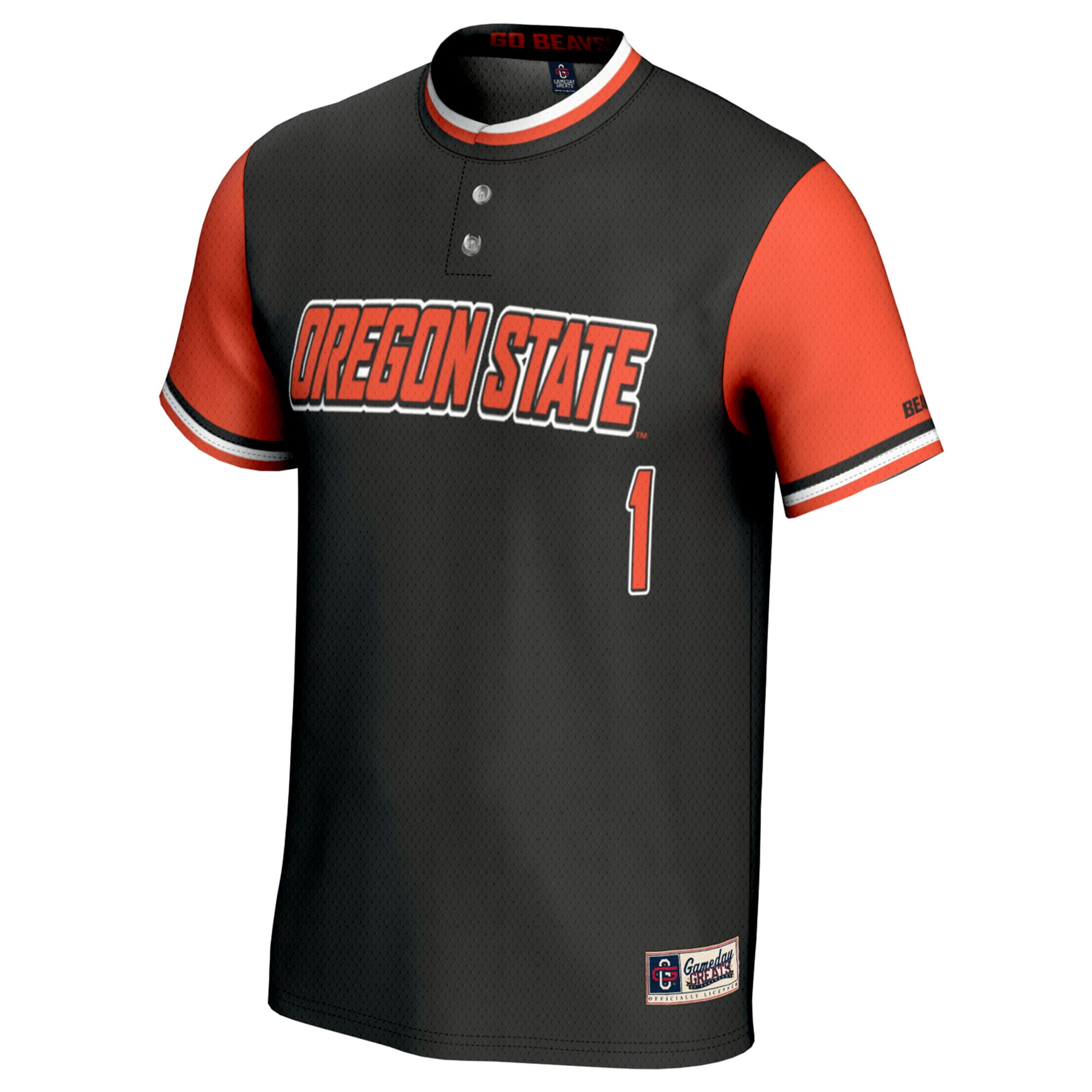 #1 Oregon State Beavers GameDay Greats Unisex Softball Fashion Jersey - Black
