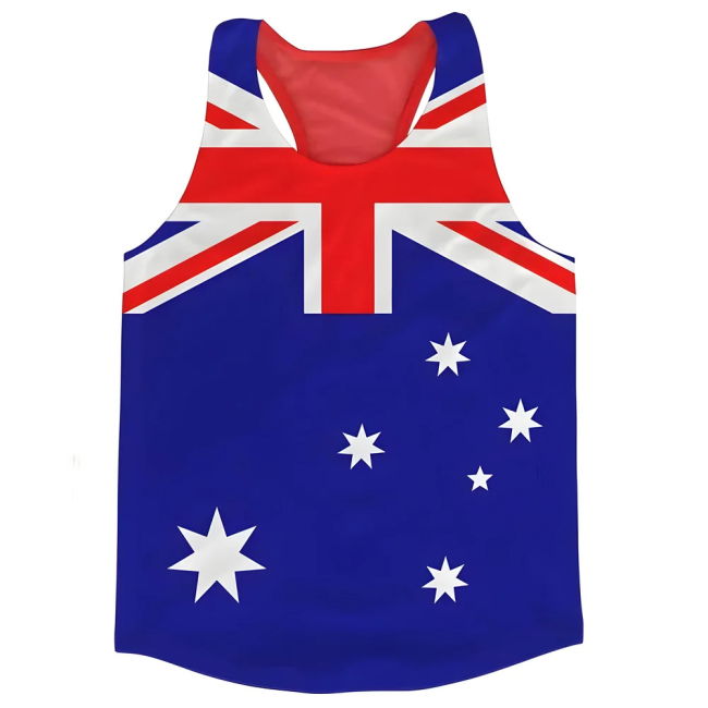 Athletic Australia Flag Running Vest Match Team Official