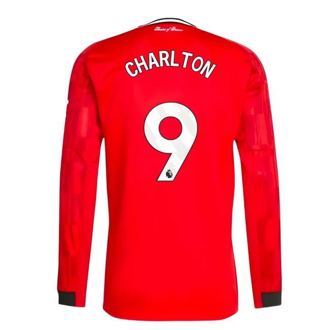 2025-2026 Man Utd Long Sleeve Home Top (Charlton 9)
