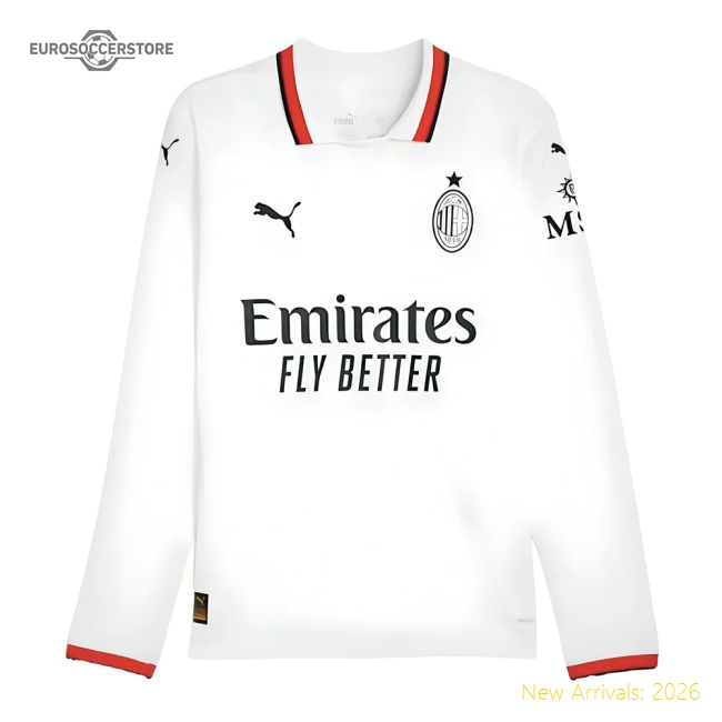 2024-2025 Ac Milan Away Long Sleeve Shirt - Economical - Official Design