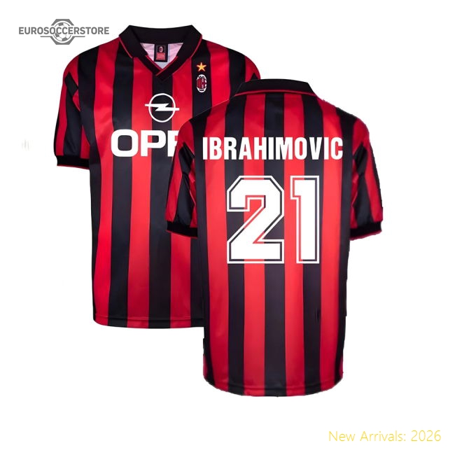 Ac Milan 1996 Home Retro Shirt (ibrahimovic 21) - Match Quality