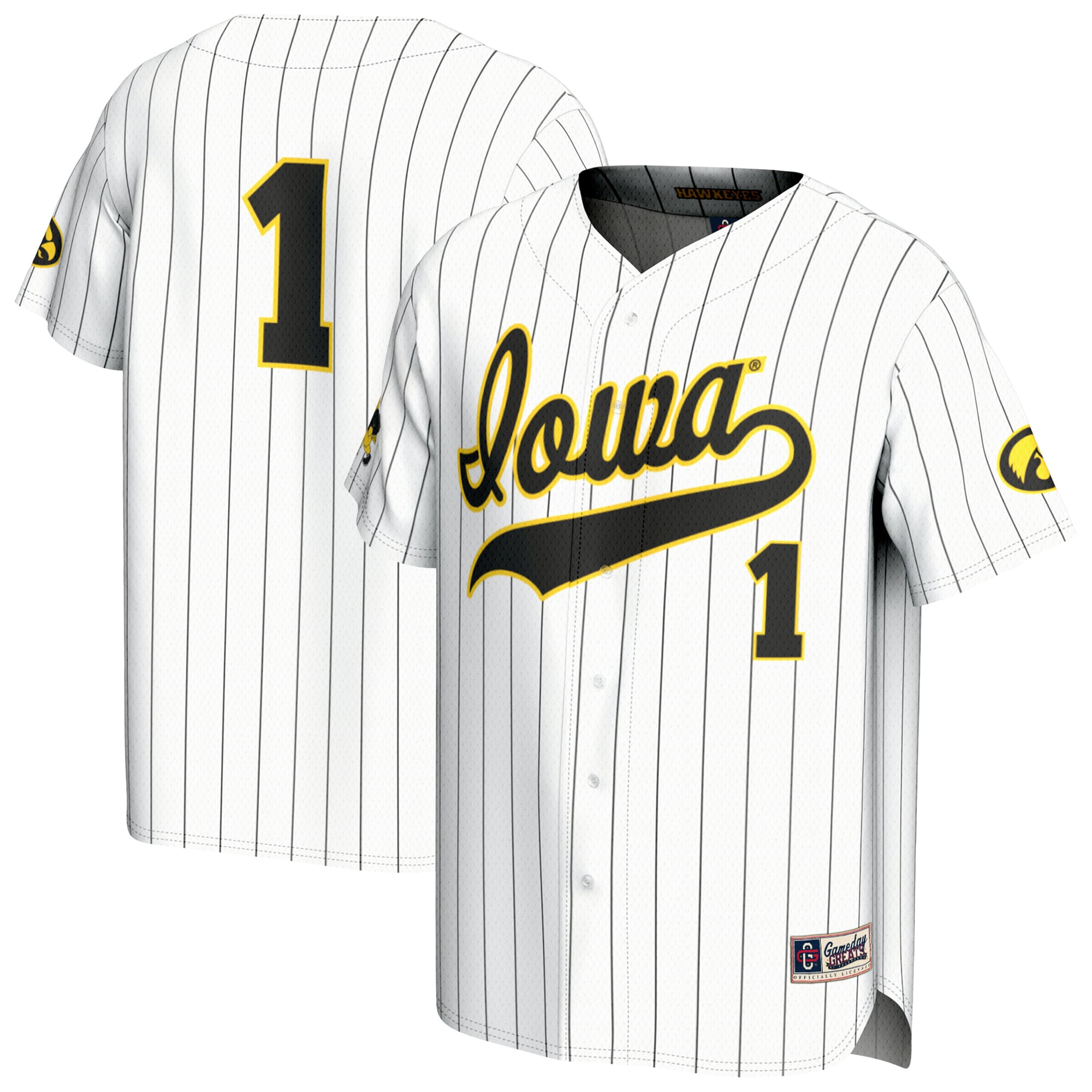 Iowa Hawkeyes GameDay Greats Youth Lightweight Collegiate Baseball Fashion Jersey - White