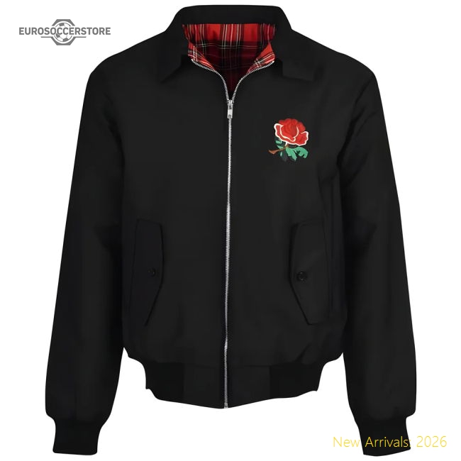 England 1980 Rugby Black Harrington Jacket