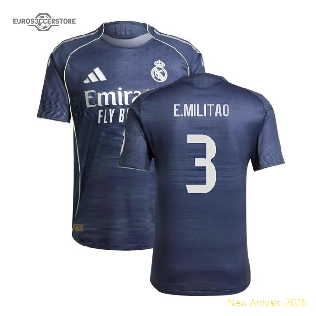 Trending 2025-2026 Real Madrid Authentic Away Shirt (E.Militao 3)