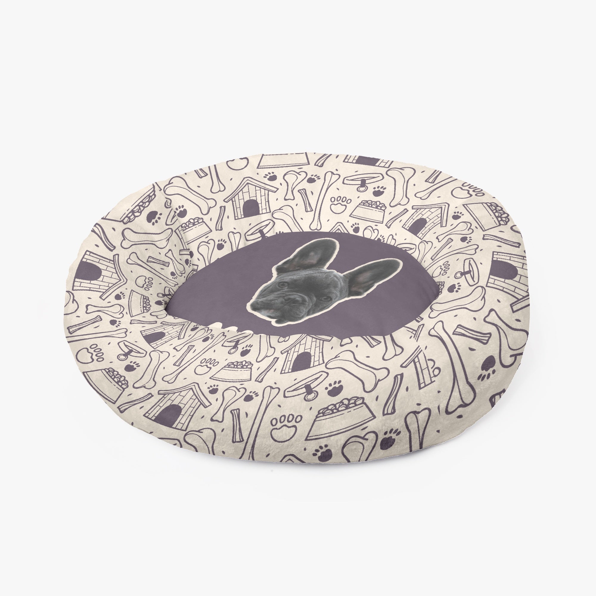 | Personalized Anti-anxiety Donut Bed For French Bulldogs Summer Wear