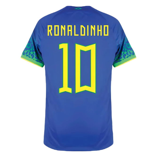 Player 2022-2023 Brazil Away Shirt (Ronaldinho 10) Athletic