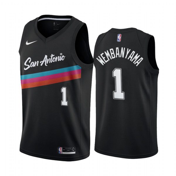 San Antonio Spurs #1 Victor Wembanyama Black Nike Youth NBA Swingman 2020-21 City Edition Jersey