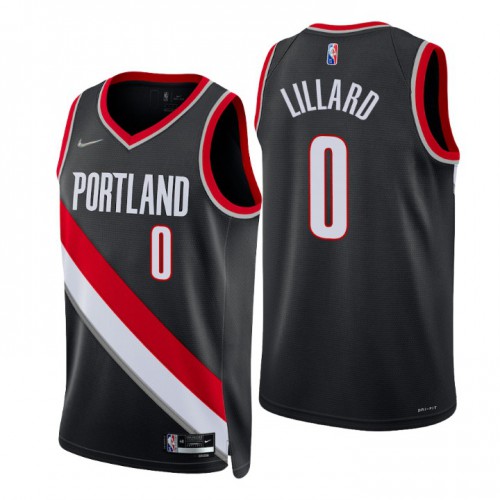 Black POR Damian Lillard #0 Nike Retro Jersey NBA Fan Apparel