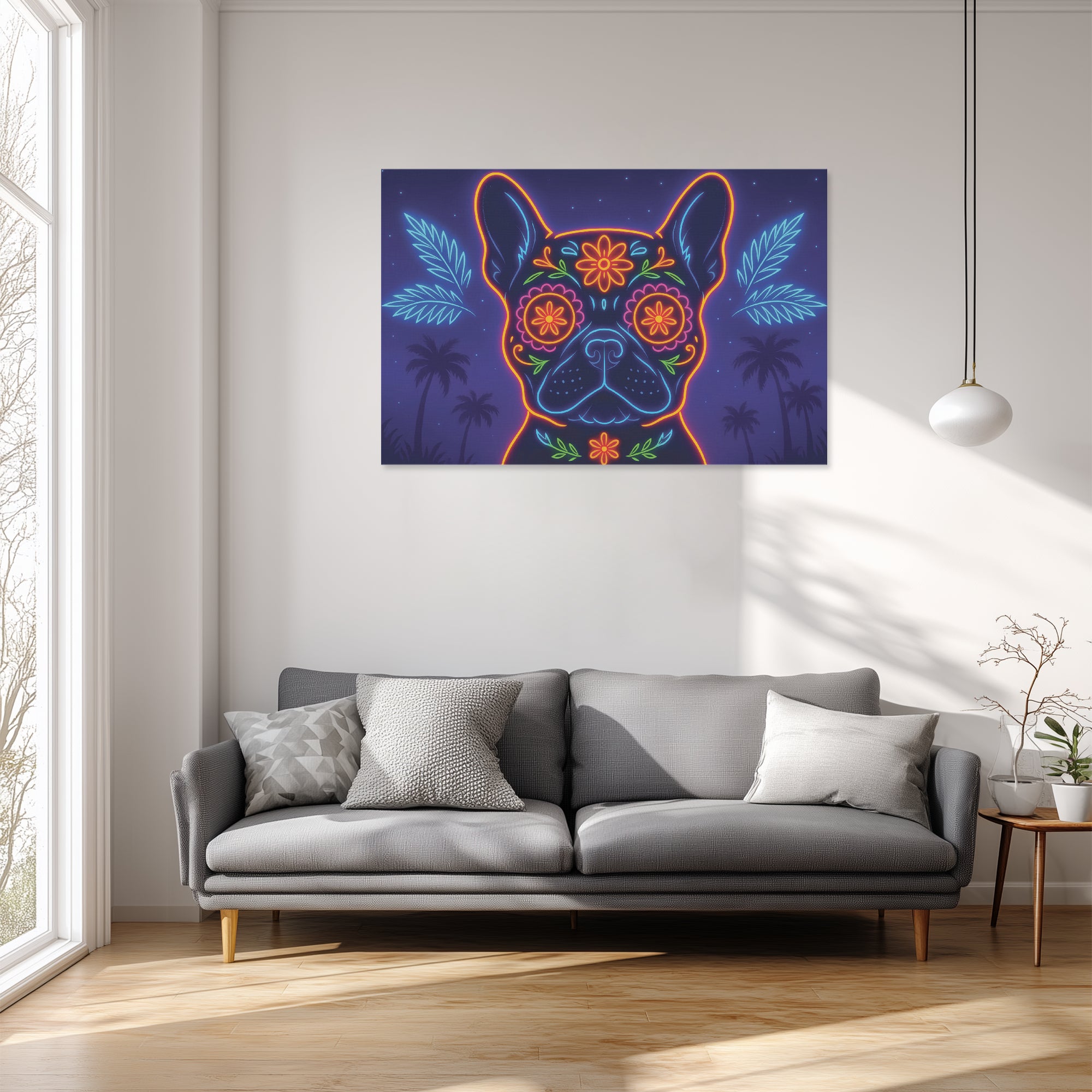 Cozy Stylish Hazel - Adorable Frenchie Canvas Wall Art for Daily Life