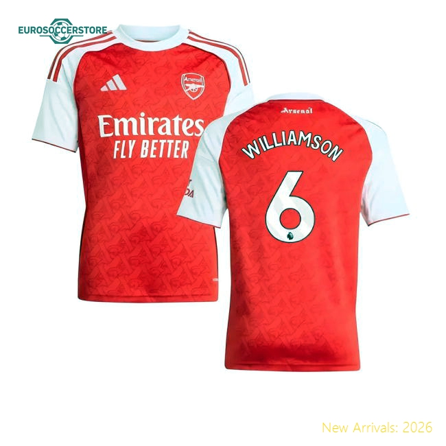 2025-2026 Arsenal Kids Safe Williamson Jersey Drycell Aeroready
