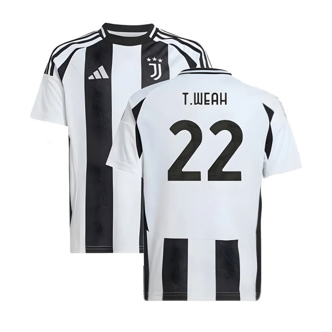 2024-2025 Juventus Home Shirt (Kids) (T.Weah 22) Durable Stitching