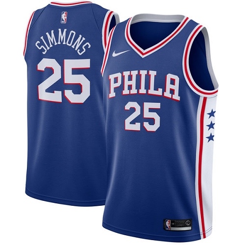 76ers #25 Ben Simmons Superior 2024 Icon NBA Jersey - Blue Swingman