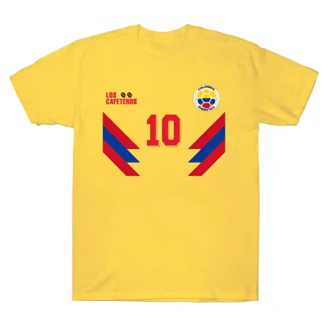 Cup Colombia National Football Team Soccer Retro Jersey Number 10 -