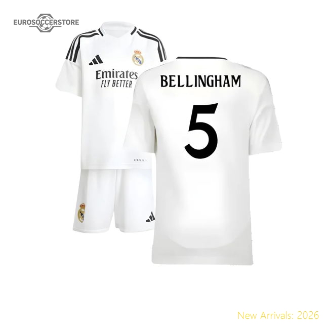 Premium 2024-2025 Real Madrid Home Mini Kit (Bellingham 5)