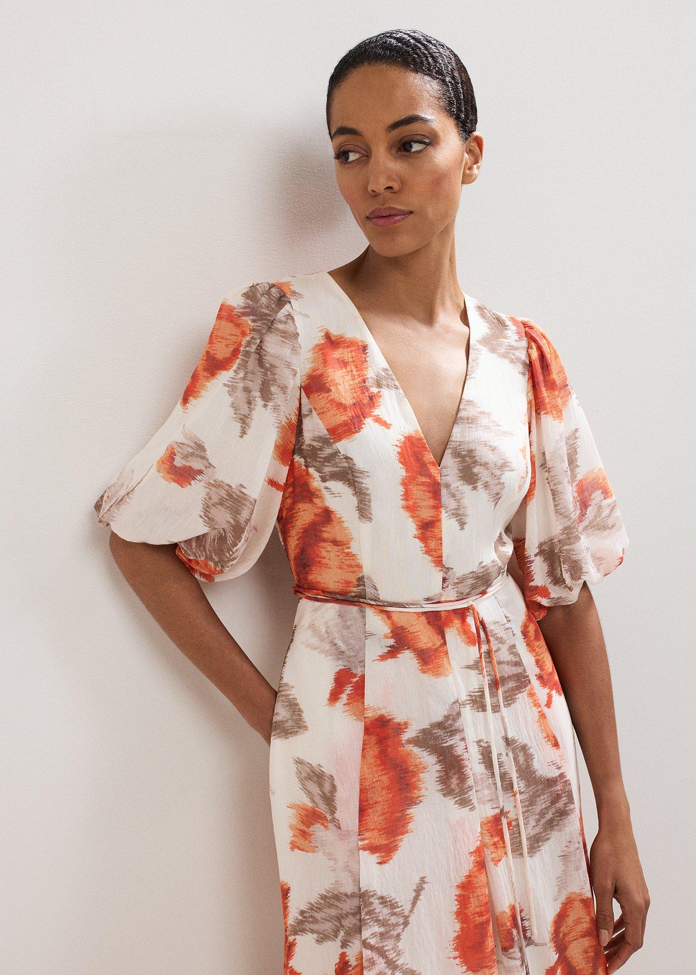 Violet Floral Midi Dress