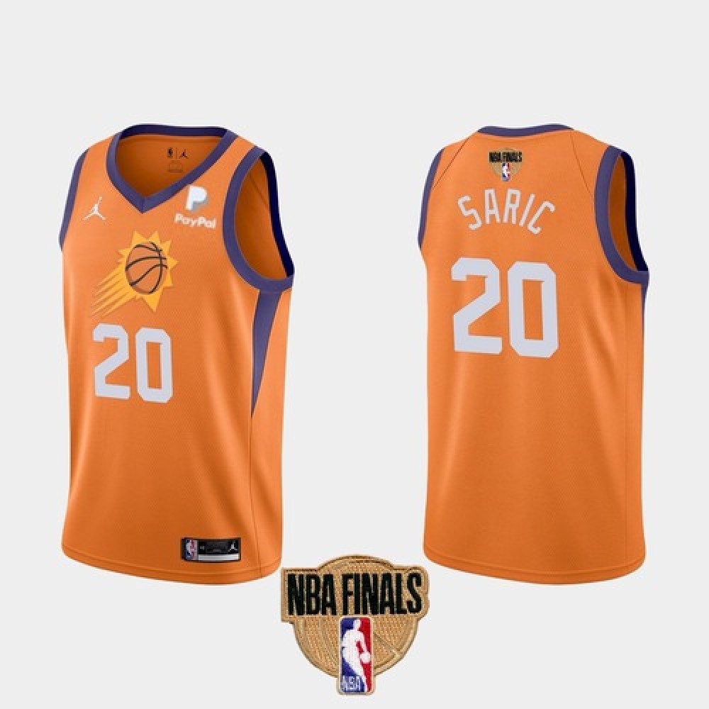 Men's Phoenix Suns #20 Dario Saric 2021 Orange Statement Finals Basketball Swingman Stitched Jersey