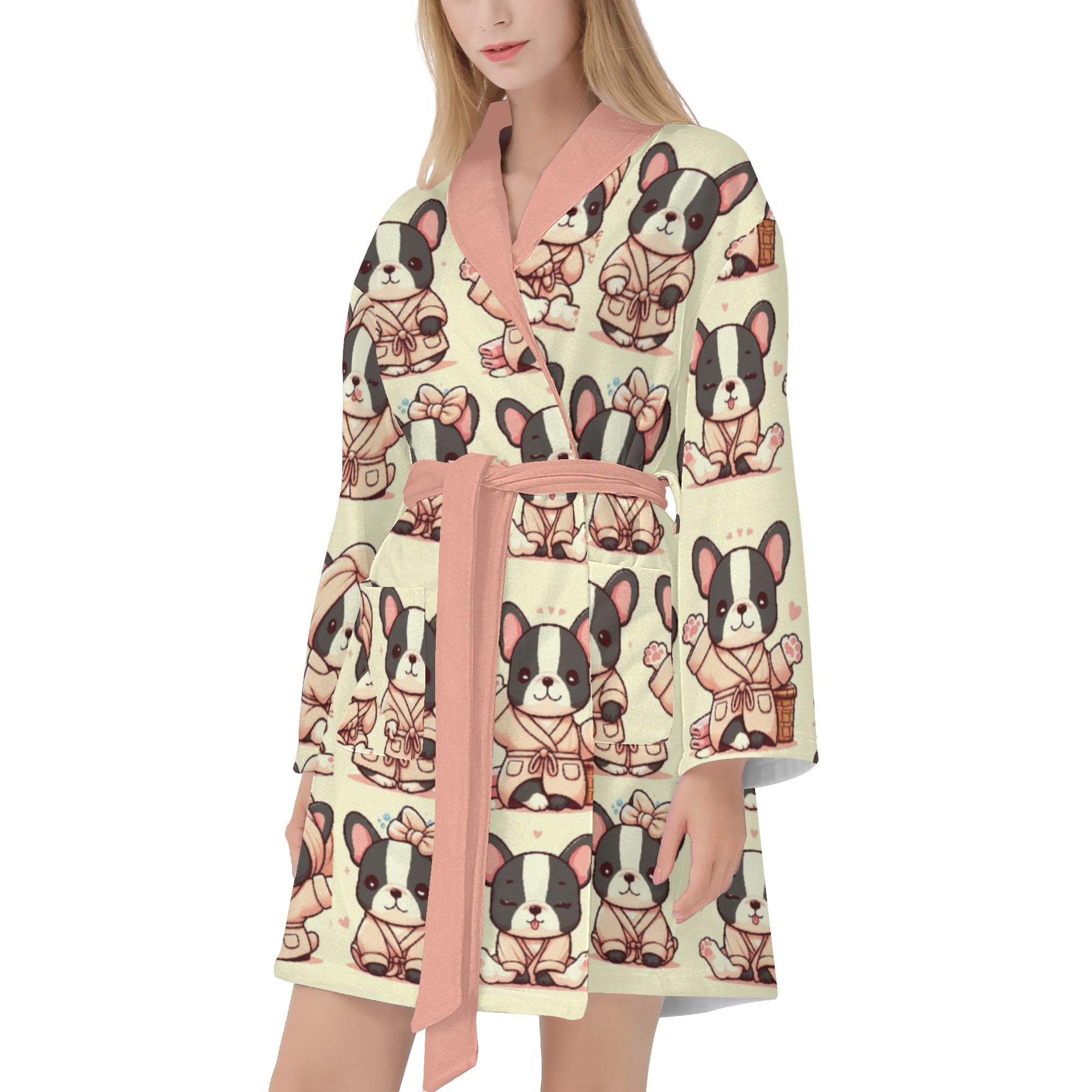 French Bulldog Lover Piper Women Bathrobe Casual Everyday Product