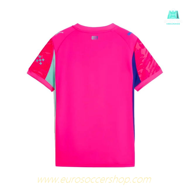 2025-2026 Man City Goalkeeper Home Shirt (Pink) - Kids