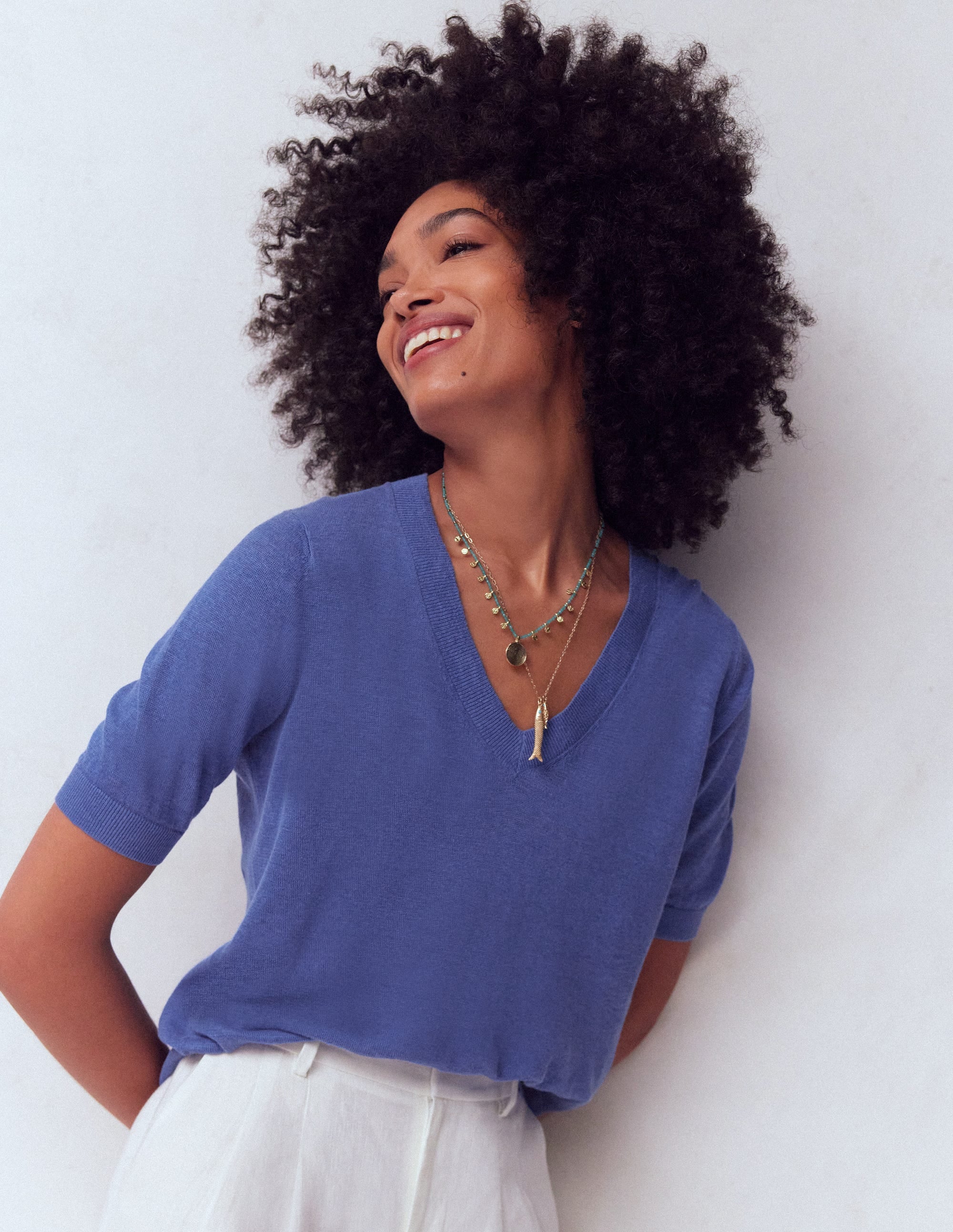 Agnes Linen V Neck T-Shirt
