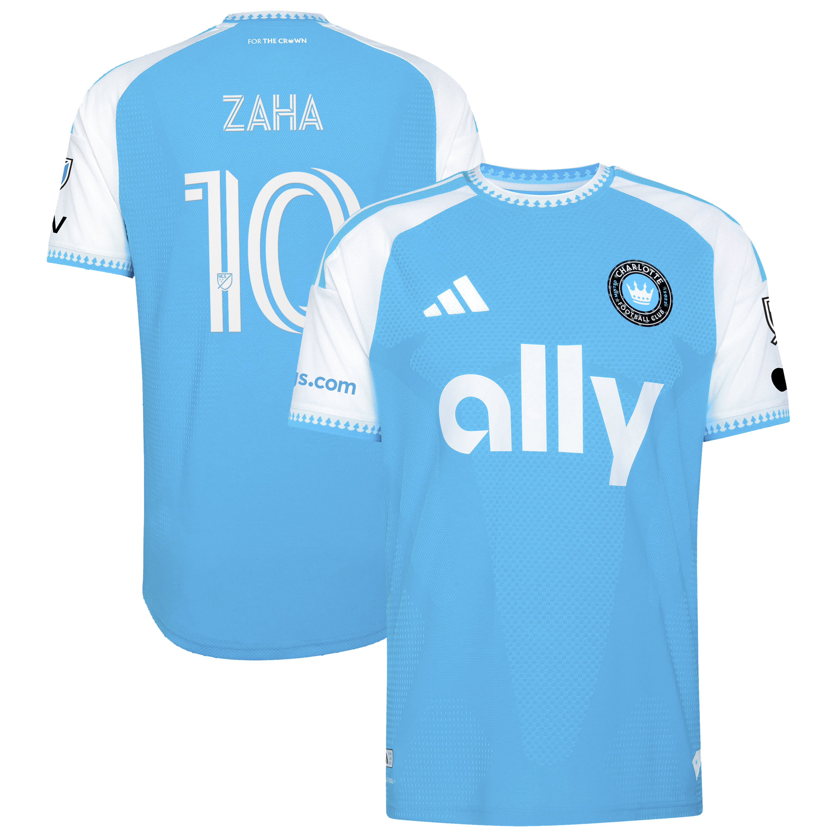 [LK] Wilfried Zaha Charlotte FC 2026 Carolina Kit: Crowns Up On-Field Authentic Patch Jersey - Blue