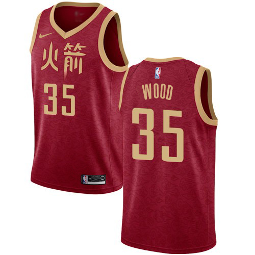 Rockets #35 C. Wood Premium 2018 City NBA Jersey - Red Swingman