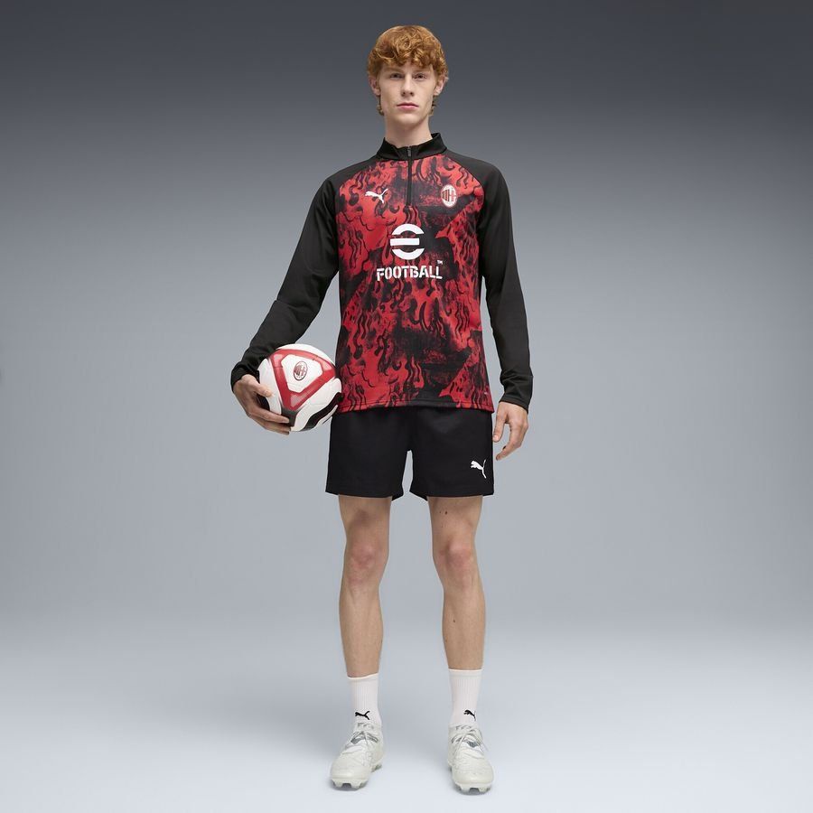 Milan Training Shirt Pre Match 1/4 Zip - For All Time Red/PUMA Black