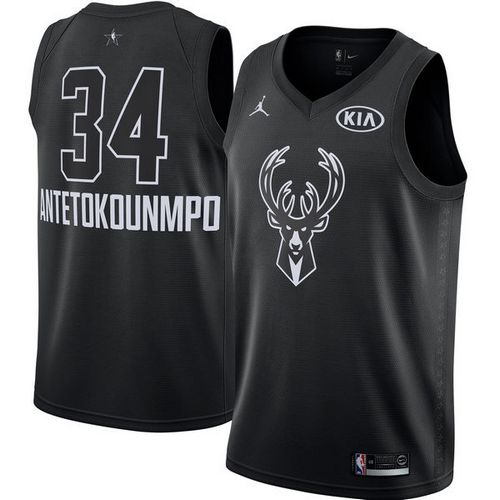 Bucks Black Giannis Antetokounmpo #34 Nike Jersey - Affordable