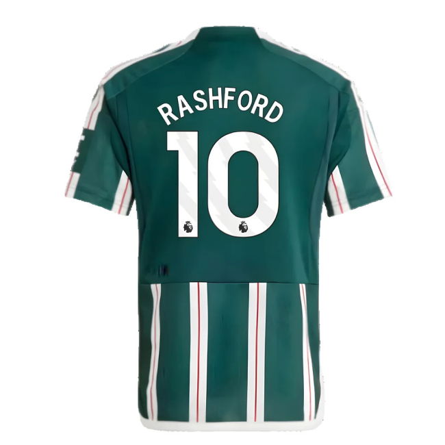 Discounted Man Utd Rashford 10 2023-2024 Man Utd Away Shirt (Kids) ...