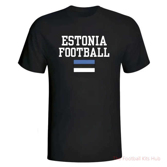 Men Estonia Football T-Shirt - Black