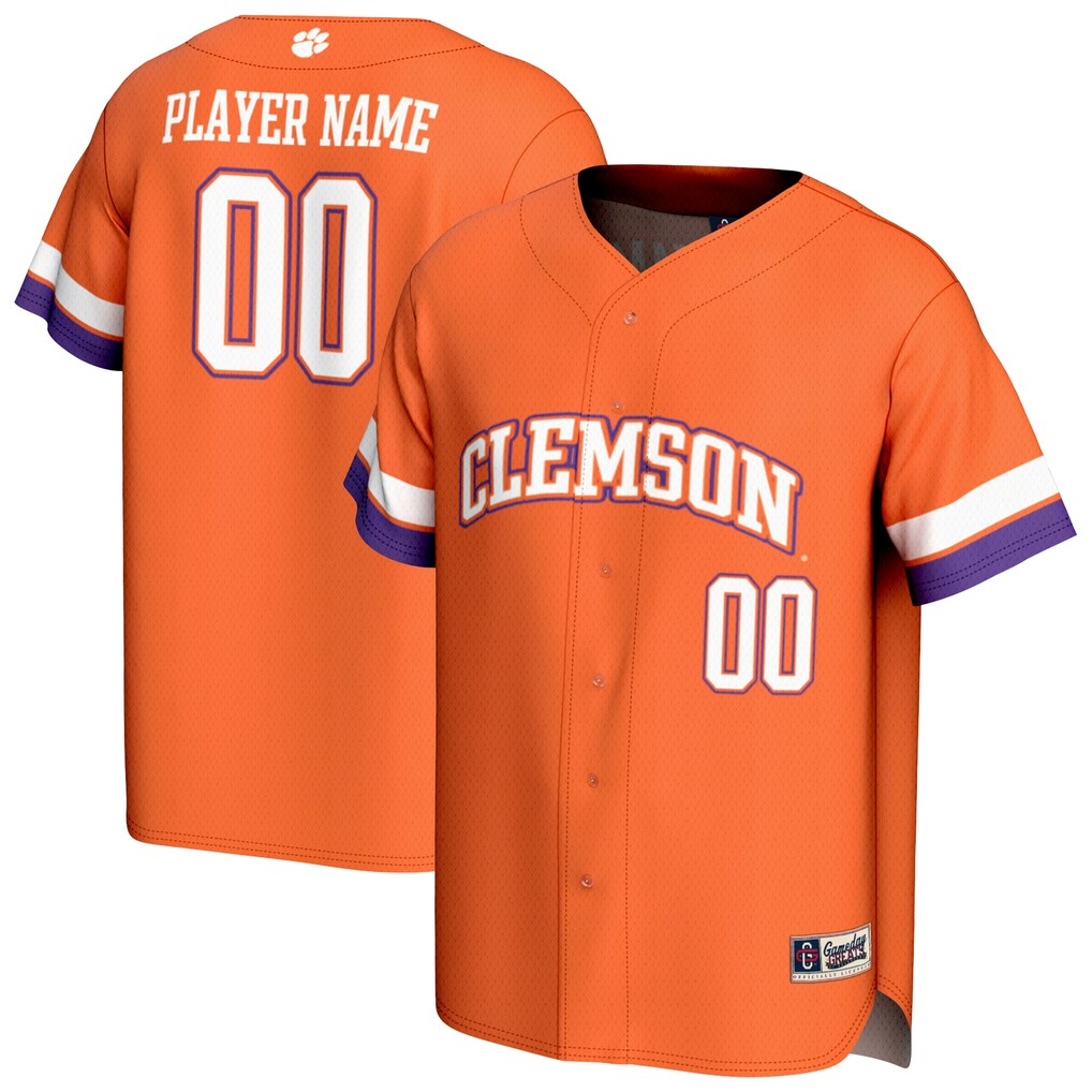[NJP] Clemson Tigers GameDay Greats Youth Personalized Baseball Fashion Jersey - Orange